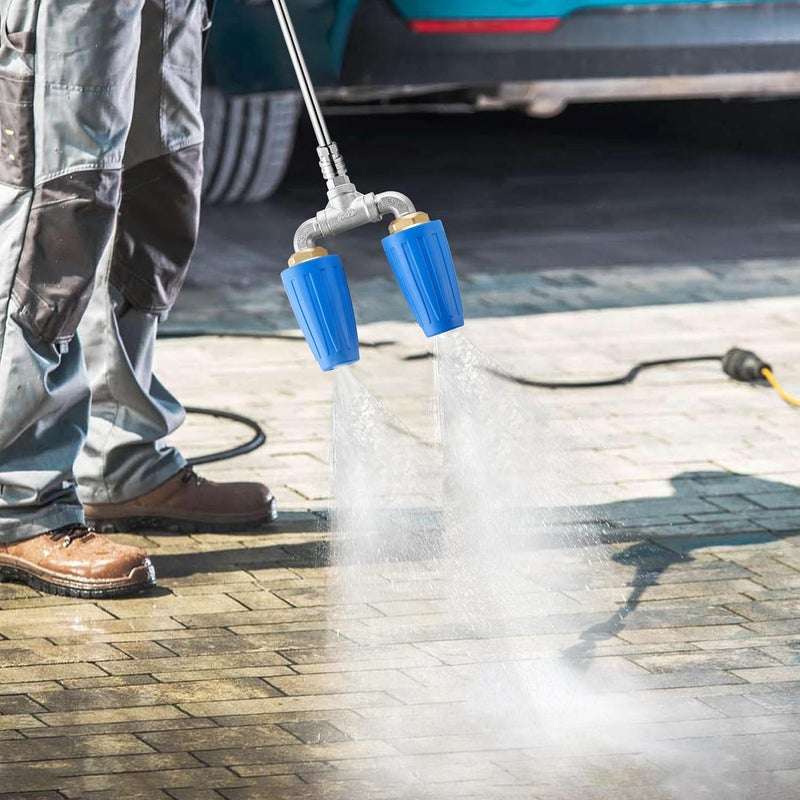 TasuoX Dual Turbo Nozzle Pressure Washer, Power Washer 360° Rotating Turbo Nozzle, Twin Turbo Nozzle Tip with 1/4" Quick Connect, 4000 PSI, 4-6 GPM, 2.0 Orifice - Image 3